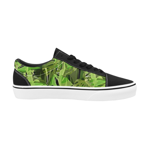 Tropical Jungle Leaves Camouflage Women's Low Top Skateboarding Shoes (Model E001-2)