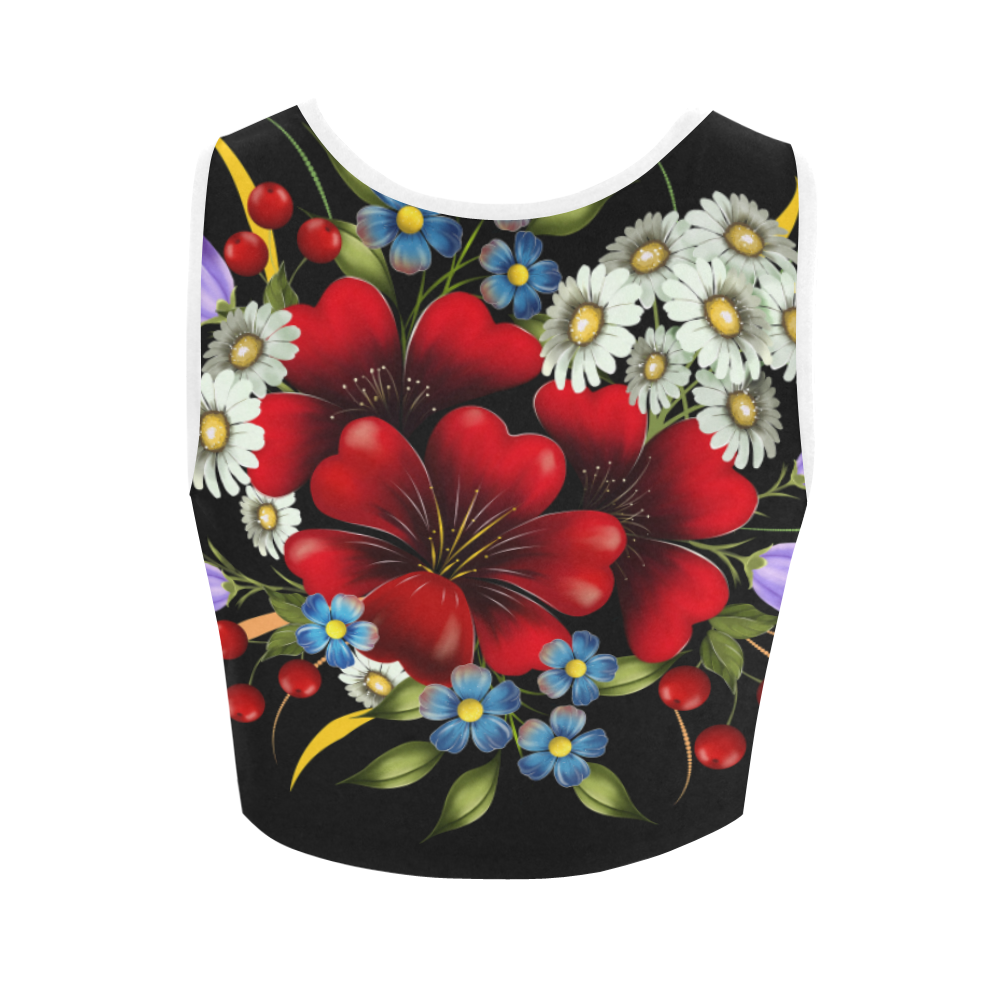 Bouquet Of Flowers Women's Crop Top (Model T42)