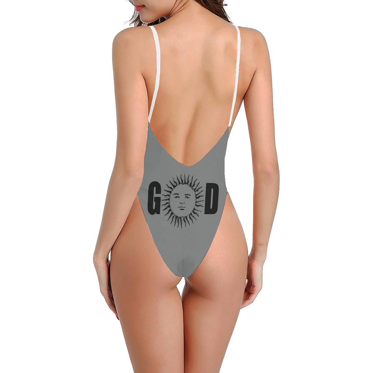 GOD One Piece Swimsuits Grey Sexy Low Back One-Piece Swimsuit (Model S09)