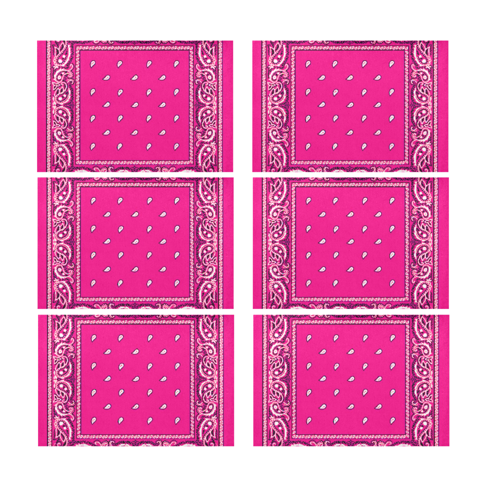KERCHIEF PATTERN PINK Placemat 12’’ x 18’’ (Set of 6)