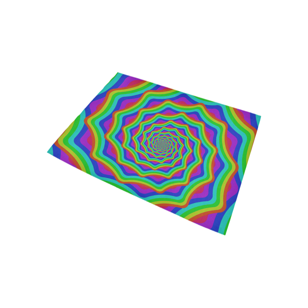 Spiral rainbow Area Rug 5'3''x4'