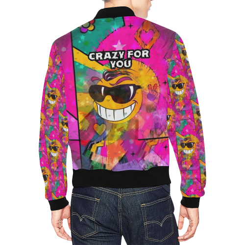 Crazy Popart by Nico Bielow All Over Print Bomber Jacket for Men/Large Size (Model H19)