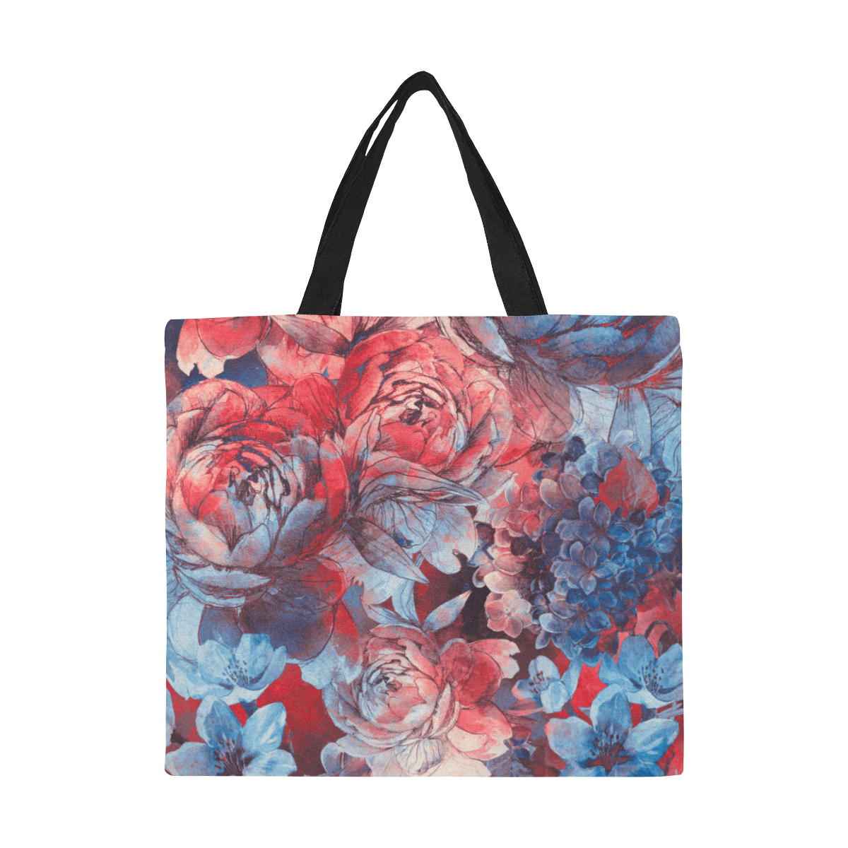 flowers flora #flowers All Over Print Canvas Tote Bag/Large (Model 1699)