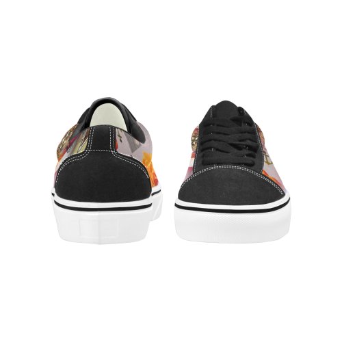 pattern patchwork Men's Low Top Skateboarding Shoes (Model E001-2)