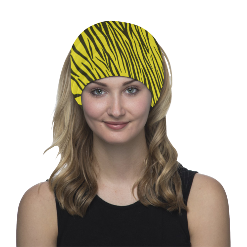 Yellow Zebra Stripes Headwear Multifunctional Headwear