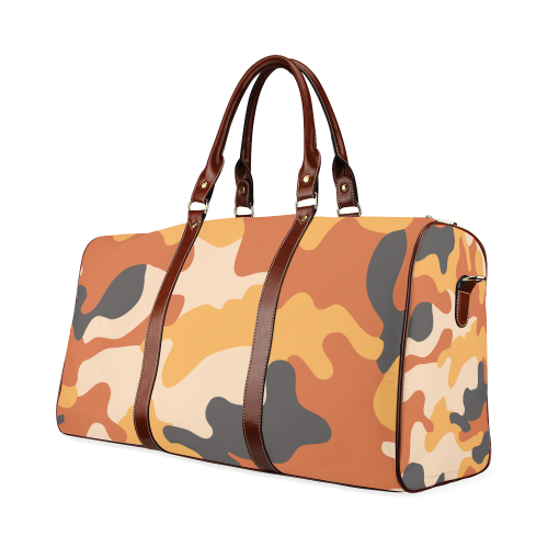 Camouflage Orange illustration Waterproof Travel Bag/Small (Model 1639)