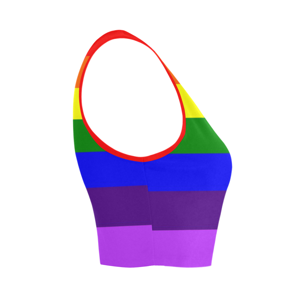 Rainbow Flag (Gay Pride - LGBTQIA+) Women's Crop Top (Model T42)