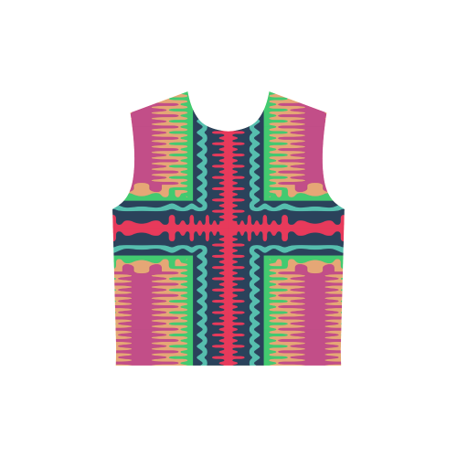 Waves in retro colors All Over Print Sleeveless Hoodie for Women (Model H15)