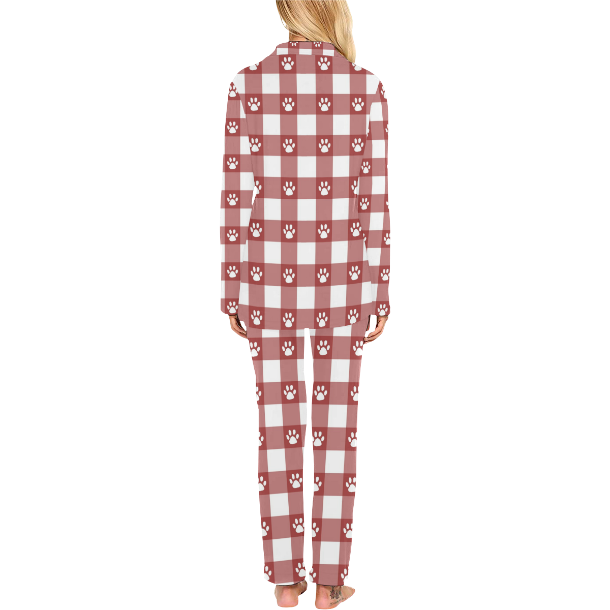 Plaid and paws Women's Long Pajama Set