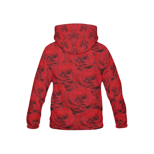 Red Roses All Over Print Hoodie for Kid (USA Size) (Model H13)