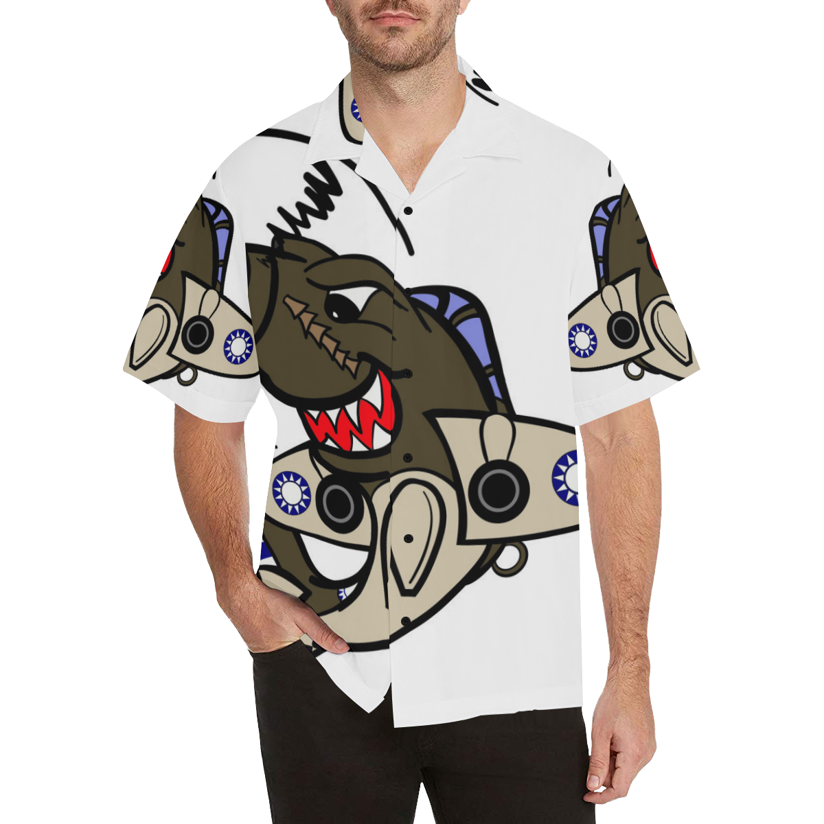 Shark Attack Hawaiian Shirt (Model T58)