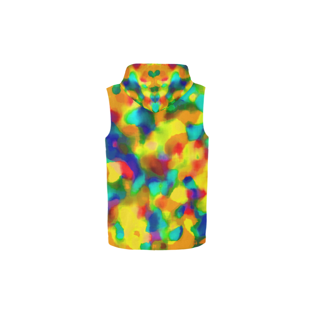 Colorful watercolors texture All Over Print Sleeveless Zip Up Hoodie for Kid (Model H16)