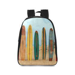 GONE SURFIN'  RETRO School Backpack/Large (Model 1601)