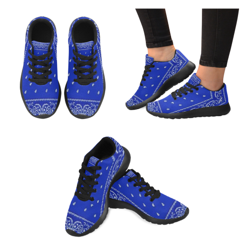 Blue Bandana Women-Black Women’s Running Shoes (Model 020)