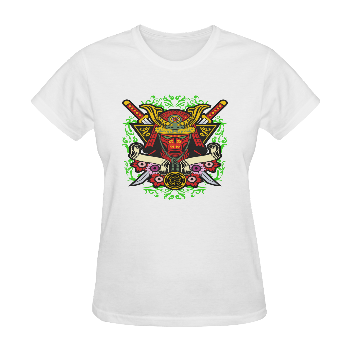 Samurai Modern 2 White Women's T-Shirt in USA Size (Two Sides Printing)