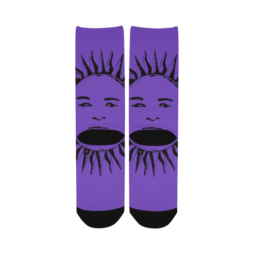 GOD Women Socks Purple & Black Women's Custom Socks