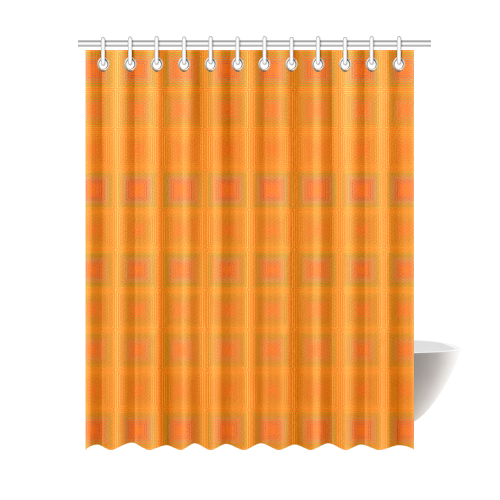 Orange multiple squares Shower Curtain 69"x84"