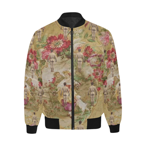 The Great Outdoors All Over Print Quilted Bomber Jacket for Men (Model H33)