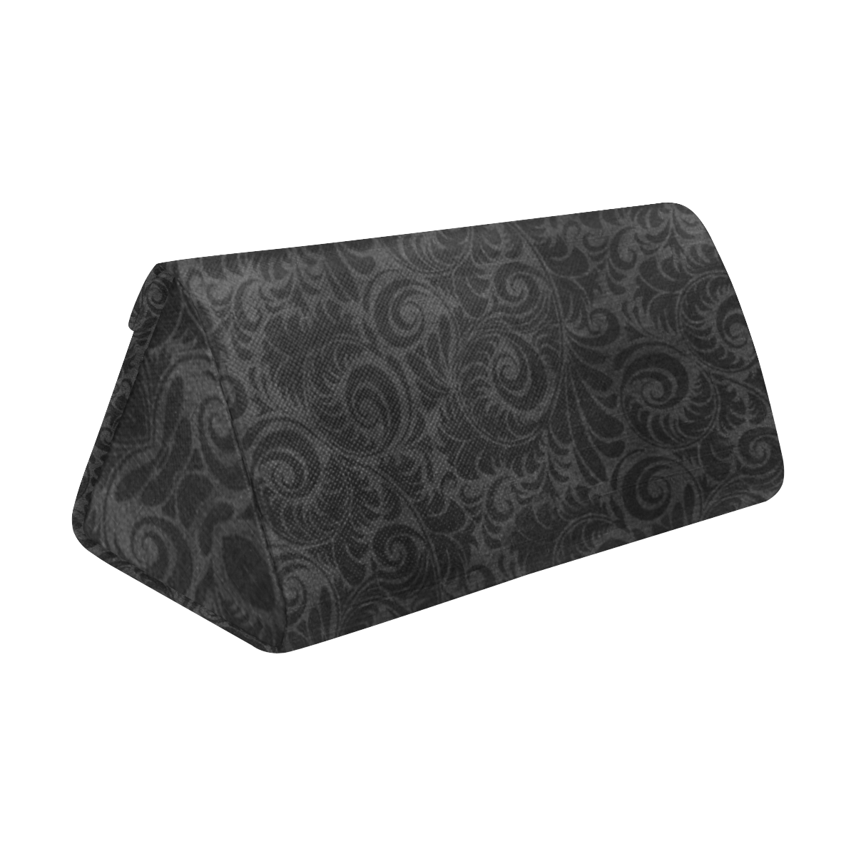 Denim, vintage floral pattern, black grey bohemian Custom Foldable Glasses Case