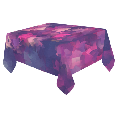 purple pink magenta cubism #modern Cotton Linen Tablecloth 52"x 70"