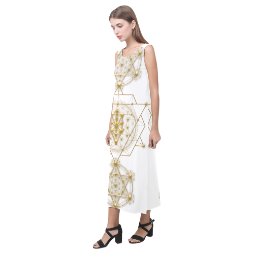 Sacred Geometry Phaedra Sleeveless Open Fork Long Dress (Model D08)