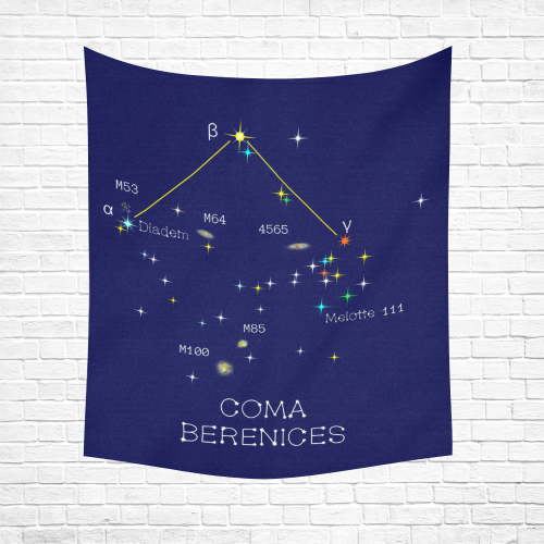 Star constellation Coma Berenices funny astronomy Cotton Linen Wall Tapestry 51"x 60"