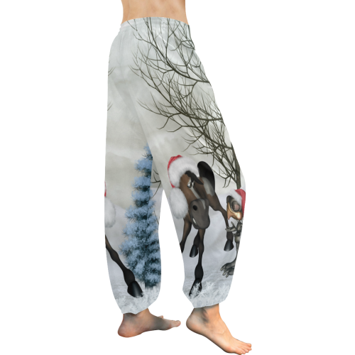 Christmas cute bird and horse Women's All Over Print Harem Pants (Model L18)