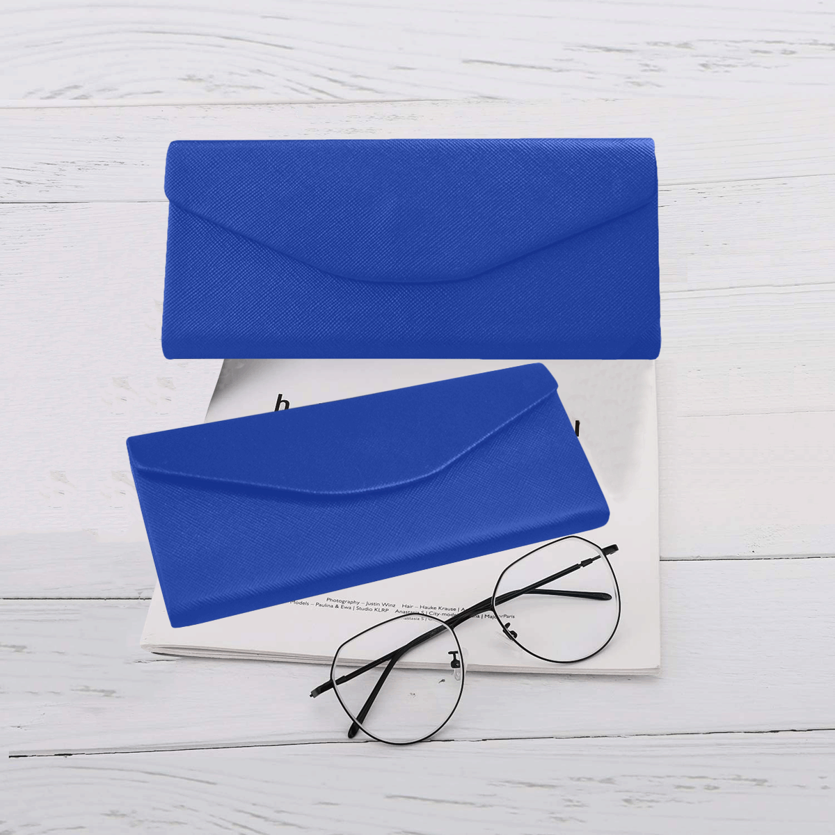 color Egyptian blue Custom Foldable Glasses Case