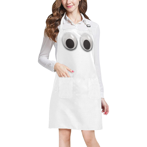 Large Funny Googly Eyes All Over Print Apron