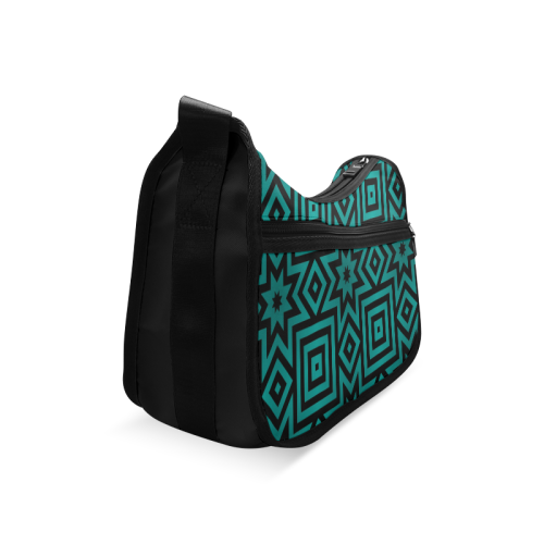 Teal/Black Tribal Pattern Crossbody Bags (Model 1616)