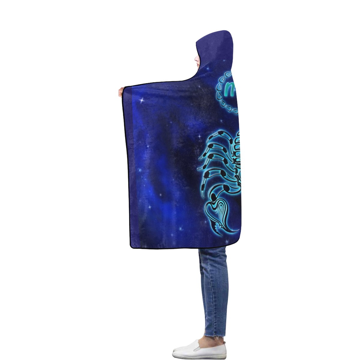 Scorpio design Flannel Hooded Blanket 40''x50''