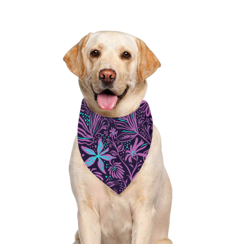 Purple Flower Dream Pet Dog Bandana/Large Size