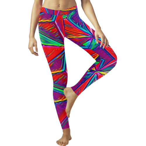 Vivid Life 1A by JamColors Women's Low Rise Leggings (Invisible Stitch) (Model L05)