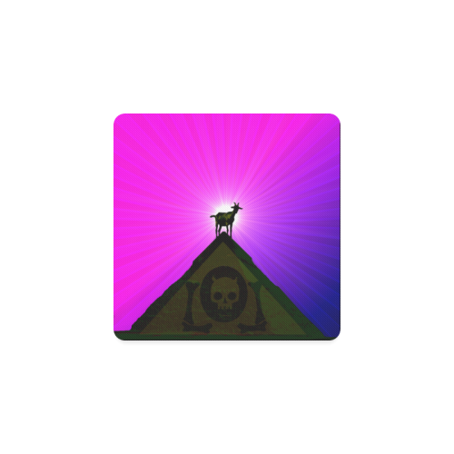 The Lowest of Low Goat Logo Pyramid Square Coaster