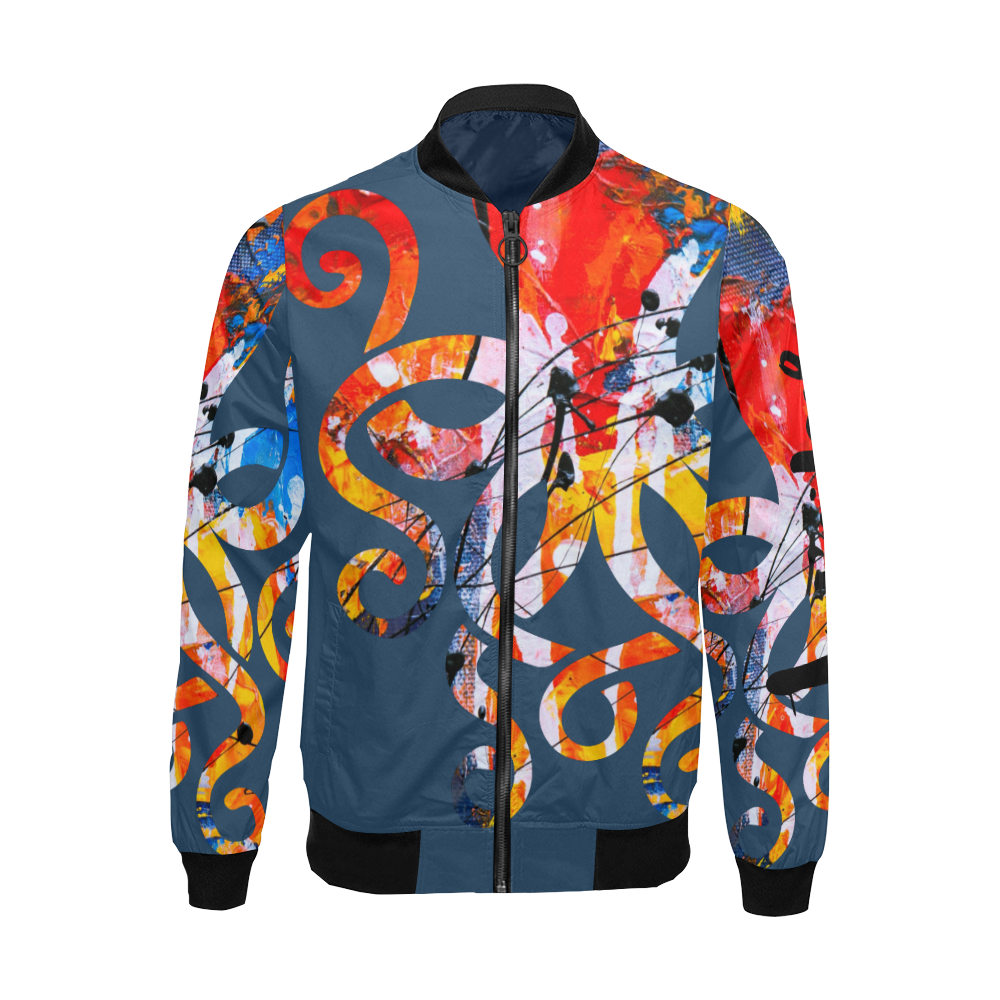 Je t`aime - Love trapped - steel blue All Over Print Bomber Jacket for Men (Model H19)