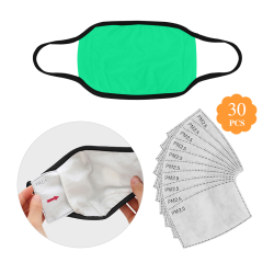 color medium spring green Mouth Mask (30 Filters Included) (Non-medical Products)