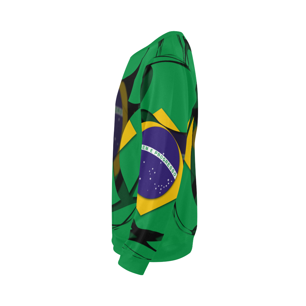 The Flag of Brazil All Over Print Crewneck Sweatshirt for Men (Model H18)