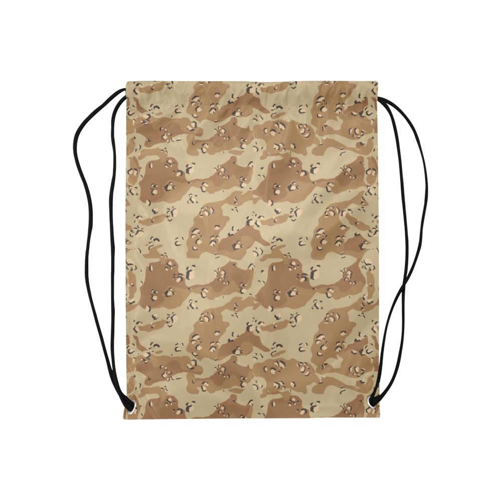 Vintage Desert Brown Camouflage Medium Drawstring Bag Model 1604 (Twin Sides) 13.8"(W) * 18.1"(H)