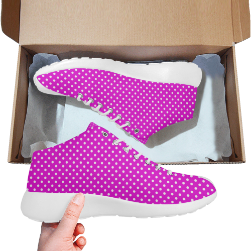 Pink polka dots Women's Basketball Training Shoes (Model 47502)