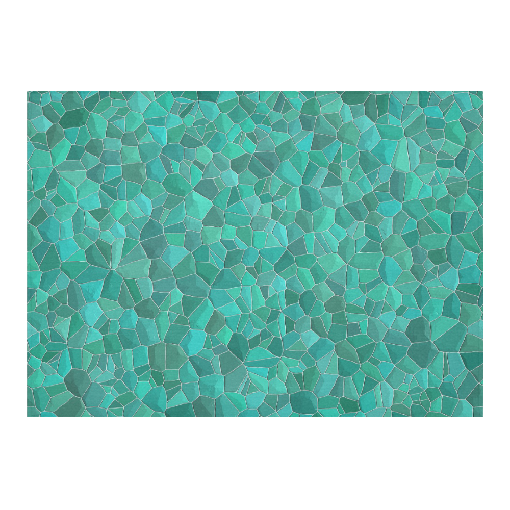 Turquoise Cotton Linen Tablecloth 60"x 84"