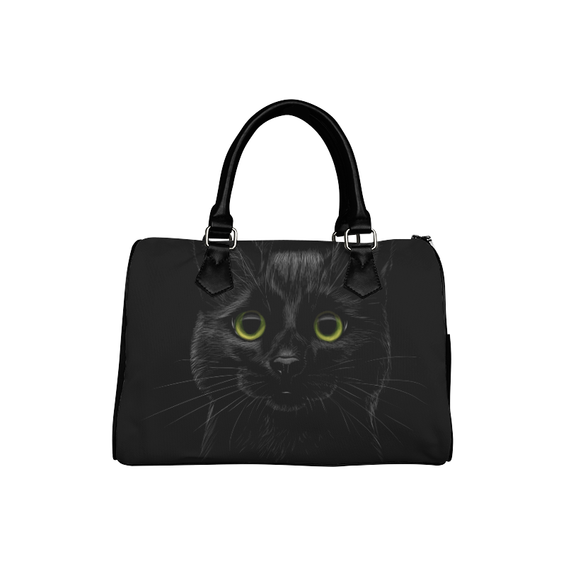 Black Cat Boston Handbag (Model 1621)