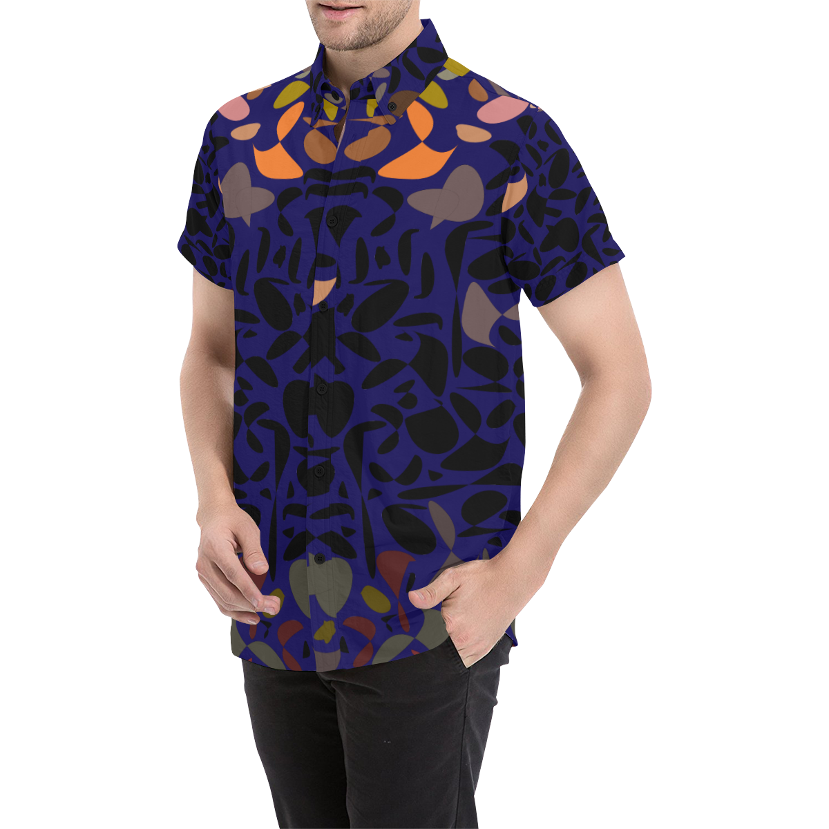 zappwaits z355 Men's All Over Print Short Sleeve Shirt/Large Size (Model T53)