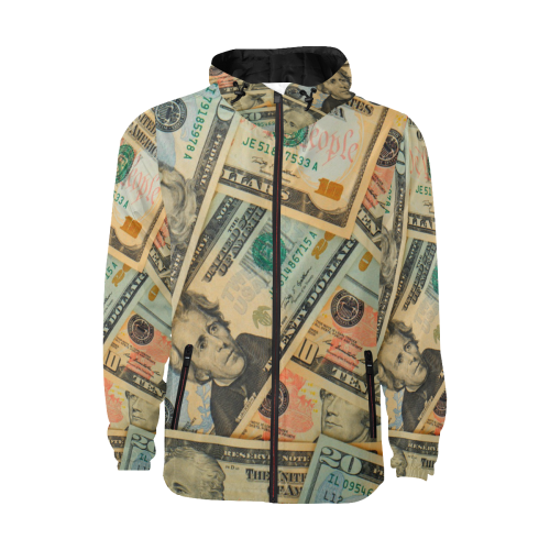 DOLLARS 4 All Over Print Quilted Windbreaker for Men (Model H35)