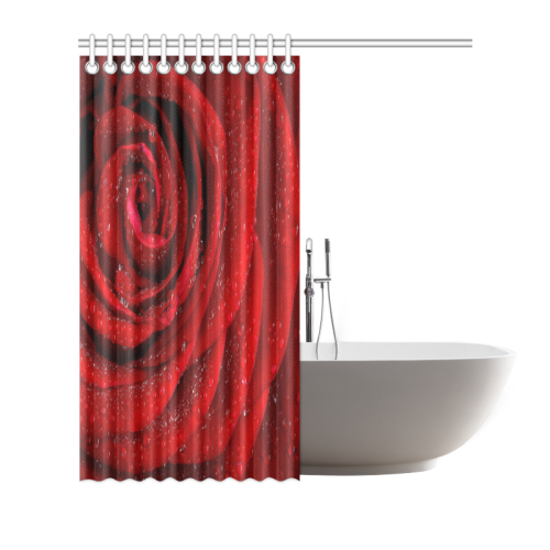 Red rosa Shower Curtain 72"x72"