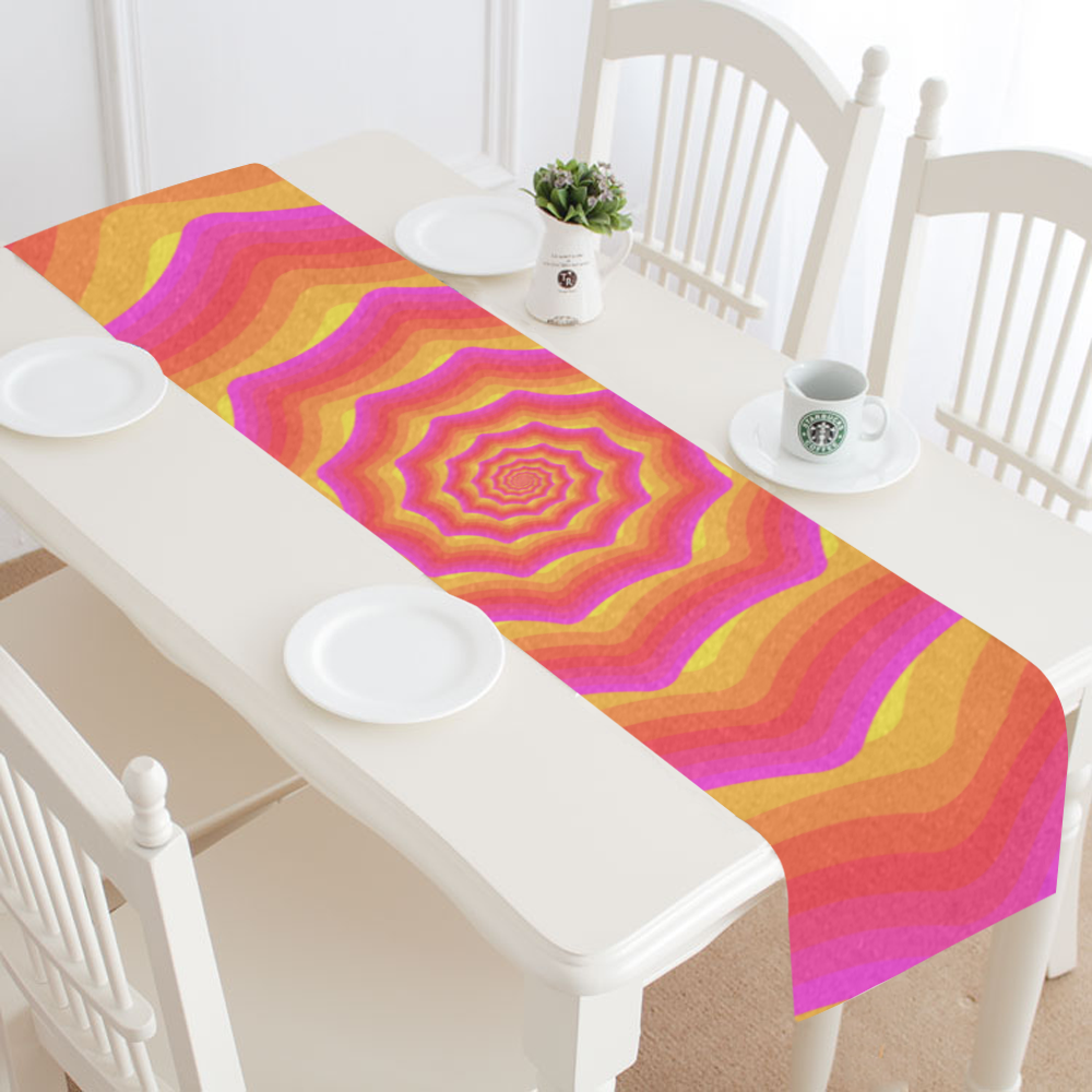 Pink yellow shell Table Runner 14x72 inch