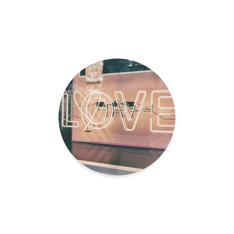 Love Neon Lights Drink Holder Round Coaster