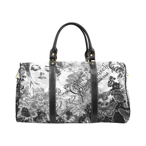 Lady and butterflies New Waterproof Travel Bag/Large (Model 1639)