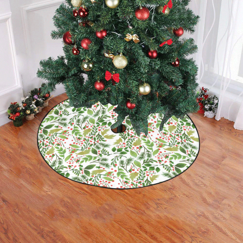 Holly CHRISTMAS Christmas Tree Skirt 47" x 47"