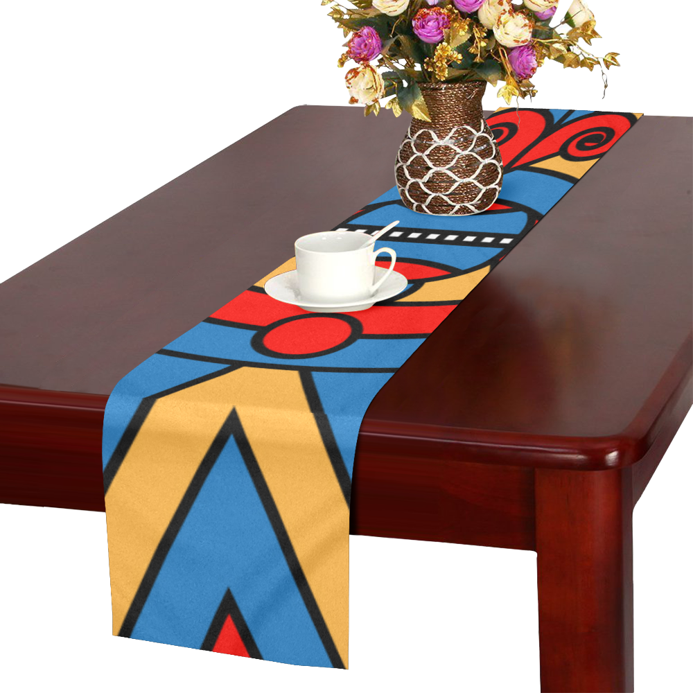 Aztec Maasai Lion Tribal Table Runner 16x72 inch