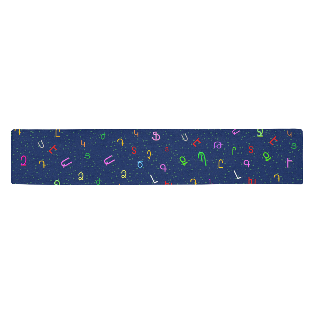 Alphabet Այբուբեն Table Runner 14x72 inch